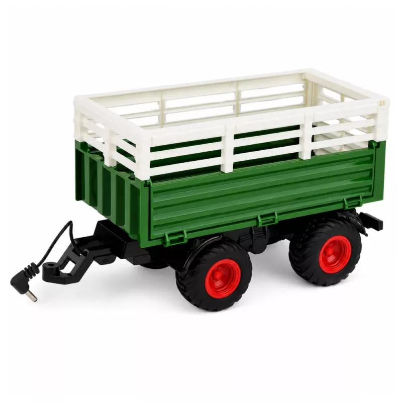 LEAN TOYS Ar tālvadību vadāms lauksaimniecības traktors ar pašizgāzēju piekabi un gaismām 1:24