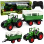 LEAN TOYS Ar tālvadību vadāms lauksaimniecības traktors ar pašizgāzēju piekabi un gaismām 1:24