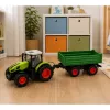 LEAN TOYS Ar tālvadību vadāms lauksaimniecības traktors ar pašizgāzēju piekabi Zaļš 1:24