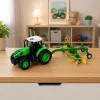 LEAN TOYS Remote Controlled Farm Tractor with Rake RC Lights 1:24