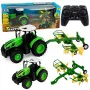 LEAN TOYS Remote Controlled Farm Tractor with Rake RC Lights 1:24