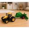 LEAN TOYS Lauksaimniecības traktors ar sējēju un kultivatoru Gaismas Skaņas Dzeltens 1:24