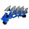LEAN TOYS Lauksaimniecības traktors ar divvārpstu arklu, gumijas riteņiem, zaļš, 1:24