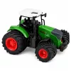 LEAN TOYS Lauksaimniecības traktors ar divvārpstu arklu, gumijas riteņiem, zaļš, 1:24
