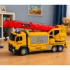 LEAN TOYS Kravas automašīna ar celtni un transportieri, gaismas, skaņas, dzeltena