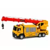 LEAN TOYS Kravas automašīna ar celtni un transportieri, gaismas, skaņas, dzeltena