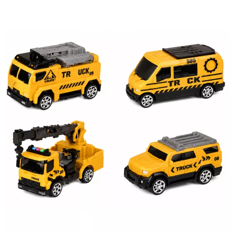 LEAN TOYS Kravas auto ar celtni un transportieri, gaismas, skaņas, zaļš