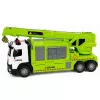 LEAN TOYS Kravas auto ar celtni un transportieri, gaismas, skaņas, zaļš