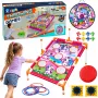 LEAN TOYS 4-in-1 Unicorn Target Toss Game ar riņķiem un diskiem