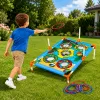 LEAN TOYS 4-in-1 Target Throwing Skill Game ar dēli, maisiņiem, stīpām un frisbiju