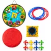 LEAN TOYS 4-in-1 Target Throwing Skill Game ar dēli, maisiņiem, stīpām un frisbiju
