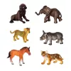 LEAN TOYS Savvaļas dzīvnieku figūriņu komplekts Leopards Tīģeris Zilonis Zirgs Parks 3D dēlis