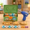 LEAN TOYS Skrūvgrieža konstrukcijas komplekts ar klucīšiem koferī 190 gab.