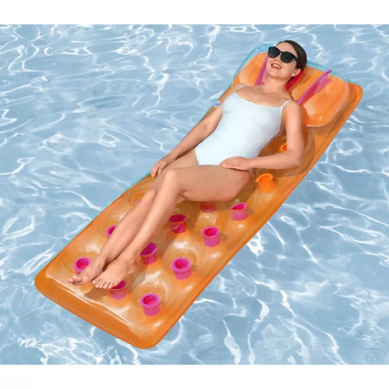 Bestway 43015 Piepūšamais gaisa matracis peldbaseinam, oranžs, 183x69x15 cm