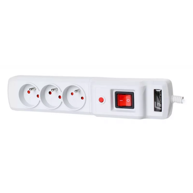 Getfort Surge Protector Power Strip 3A 1.5m Grey