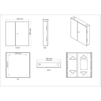GETFORT GF-FO-PSNW-24SX Fiber Optic Distribution Box, 12 Fibers, SC/LC, Wall-Mounted, Light Grey