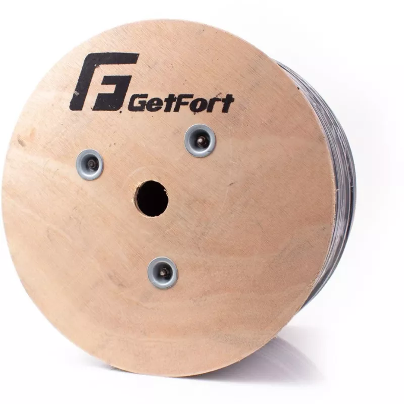 GETFORT Cat.5e U/UTP āra kabelis ar atbalsta trosi 305m Melns
