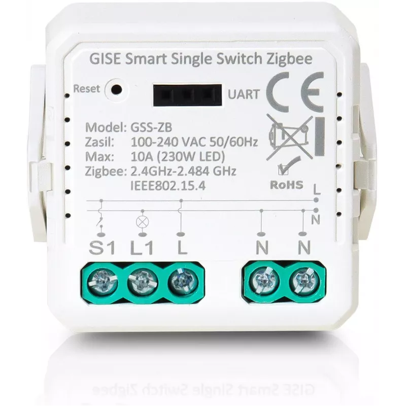 GISE Smart Single Relay Module (No Neutral) Zigbee Tuya GSS-ZB-NN