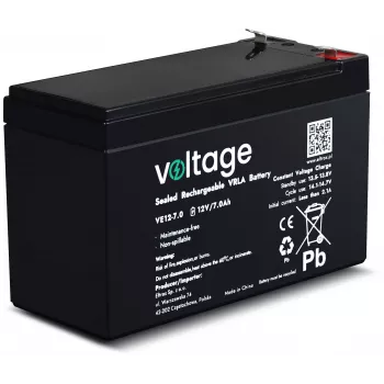 VOLTAGE AGM akumulators 12V 7Ah VE12-7.0 (6-9 gadu kalpošanas laiks)