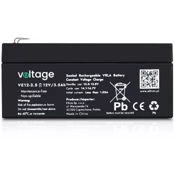 VOLTAGE AGM Akumulators 12V 3.5Ah VE12-3.5 (6-9 gadu kalpošanas laiks)