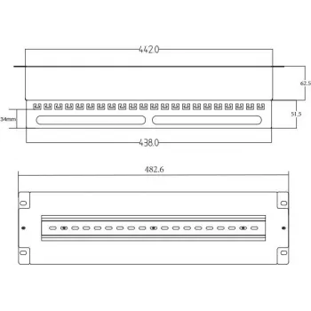 Getfort 3U 22x Schuko Strāvas Sadales Panelis 230V 16A 2m Kabelis Melns