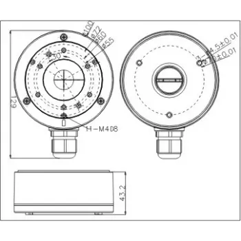 MITON MT-P1280-B Elektriskais korpuss, Pelēks, ABS, IP65, 120x80x70mm
