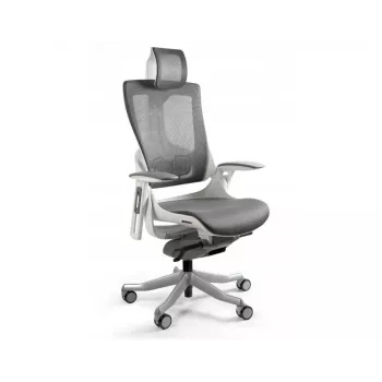 UNIQUE Wau 2 NW41 Ergonomic Office Chair, Charcoal/White Mesh