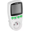 VIRONE EM-4 Vienfāzes elektroenerģijas skaitītājs ar LCD displeju, 16A, 3680W, Schuko kontaktdakša