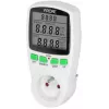 VIRONE EM-4 Vienfāzes elektroenerģijas skaitītājs ar LCD displeju, 16A, 3680W, Schuko kontaktdakša