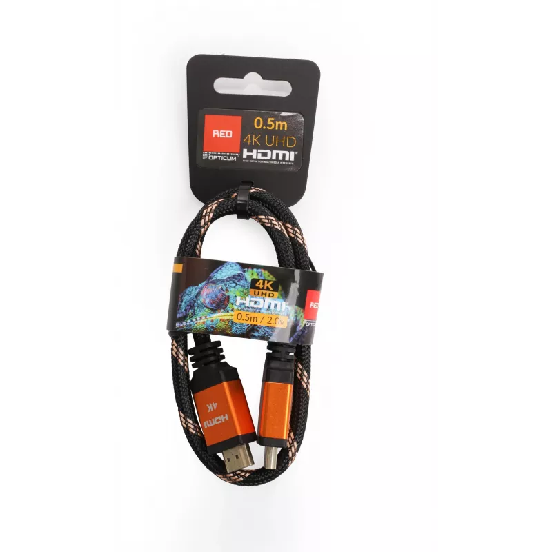 HDMI-HDMI kabelis Opticum RED 4K UHD - 0,5m (v2.0)