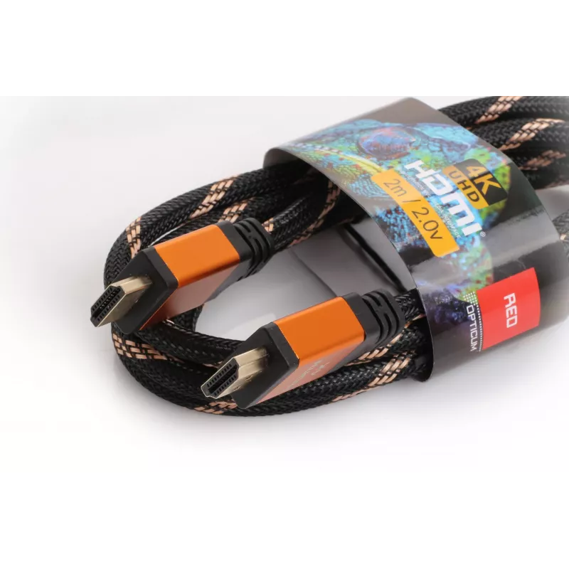 HDMI-HDMI kabelis Opticum RED 4K UHD - 0,5m (v2.0)