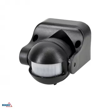 BEMKO PIR kustības sensors 1200W 180° Melns