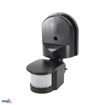 BEMKO PIR kustības sensors 1200W 180° Melns