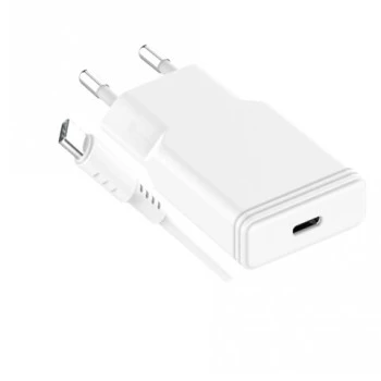 GRATEQ TAHKO 20W USB-C PD sienas lādētāja komplekts ar 1,5 m USB-C uz Lightning kabeli, balts