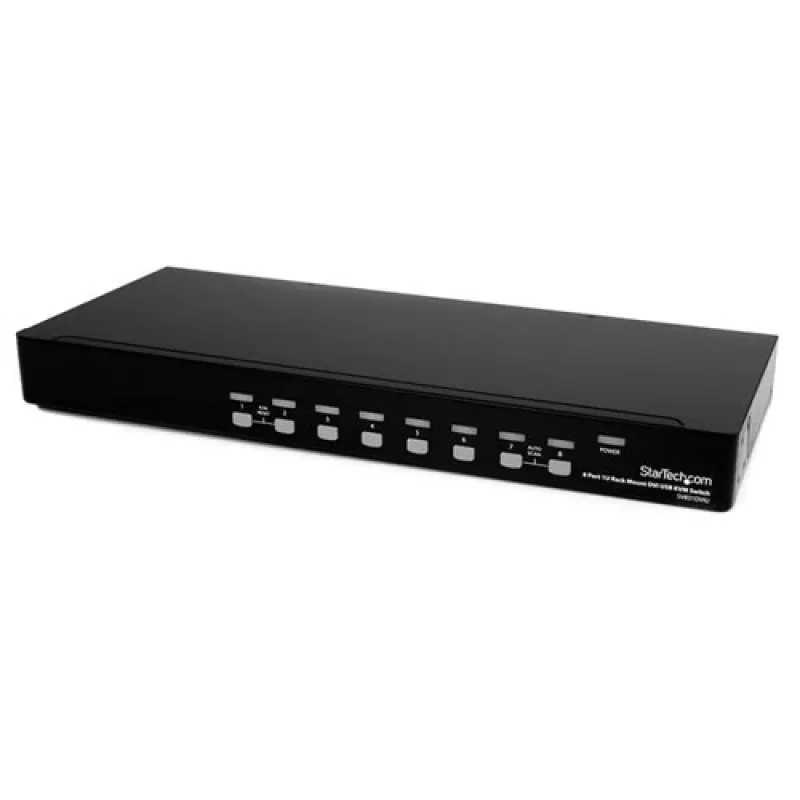 StarTech.com 8 Portu 1U DVI USB KVM Slēdzis - 8-Virzienu DVI-I / USB-B Slēdzis Rack Montāžai