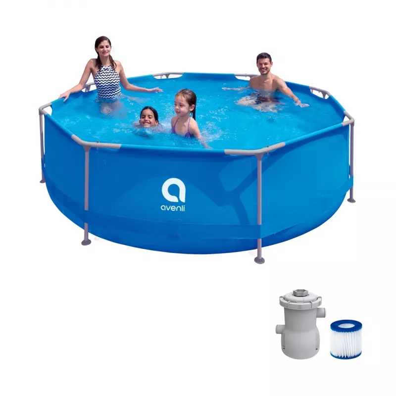 Avenli Round Frame Pool 305x76 cm Set with Filter Pump