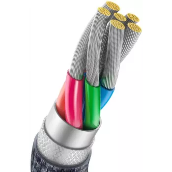 Baseus Crystal Shine USB-A uz USB-C kabelis 1,2m 100W 6A QC 3.0 Pīts neilons Melns