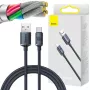 Baseus Crystal Shine USB-A uz USB-C kabelis 1,2m 100W 6A QC 3.0 Pīts neilons Melns