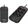 LDNIO SE6403 Strāvas sadalītājs 6 kontaktligzdas + 4 USB uzlādes porti, 2m kabelis, 2500W, balts