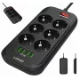 LDNIO SE6403 Strāvas sadalītājs 6 kontaktligzdas + 4 USB uzlādes porti, 2m kabelis, 2500W, balts