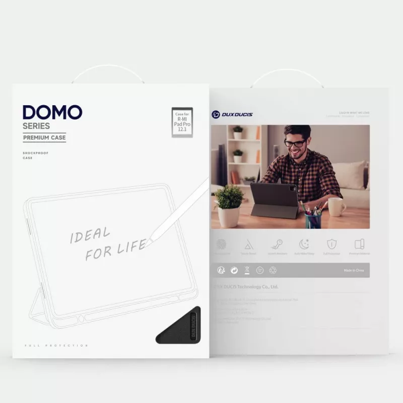 Dux Ducis Domo Maciņš ar Atloku un Viedās Miega Funkciju Xiaomi Redmi Pad Pro (4G/5G)/Poco Pad 12.1 - Melns