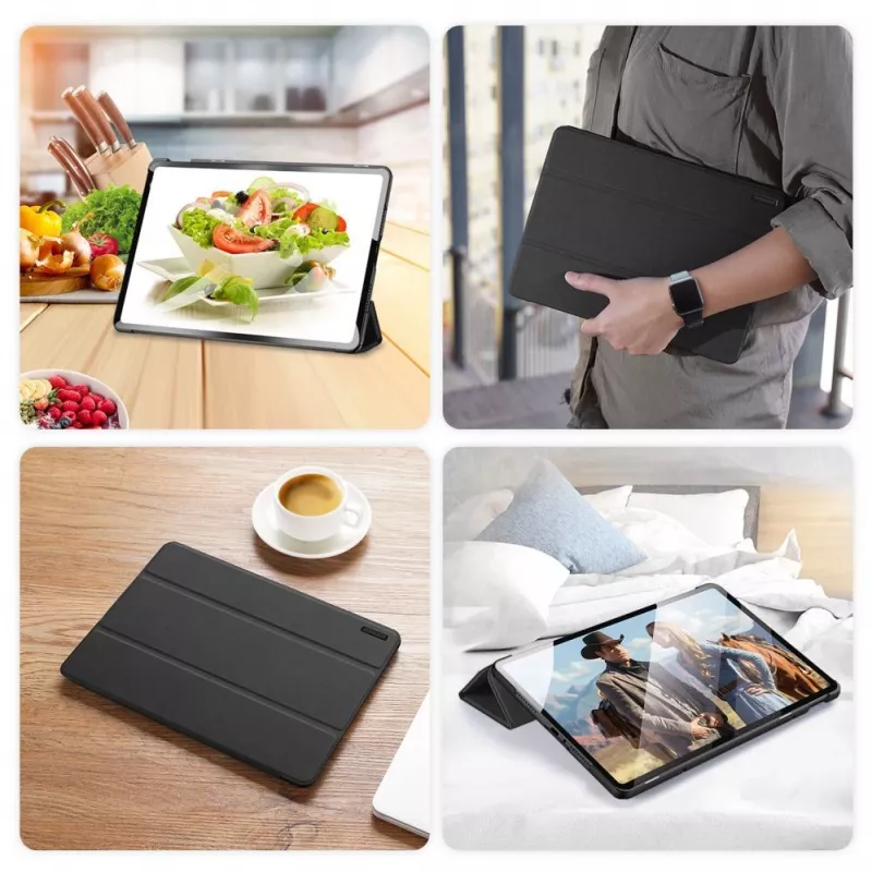 Dux Ducis Domo Maciņš ar Atloku un Viedās Miega Funkciju Xiaomi Redmi Pad Pro (4G/5G)/Poco Pad 12.1 - Melns