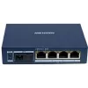 Hikvision DS-3D504TP-A Nepārvaldāms industriālais PoE slēdzis, 4 PoE+ porti, 1 SFP augšupielāde, 60W budžets
