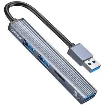 ORICO USB 3.0 4-Port USB-A Hub, 5Gbps, Melns