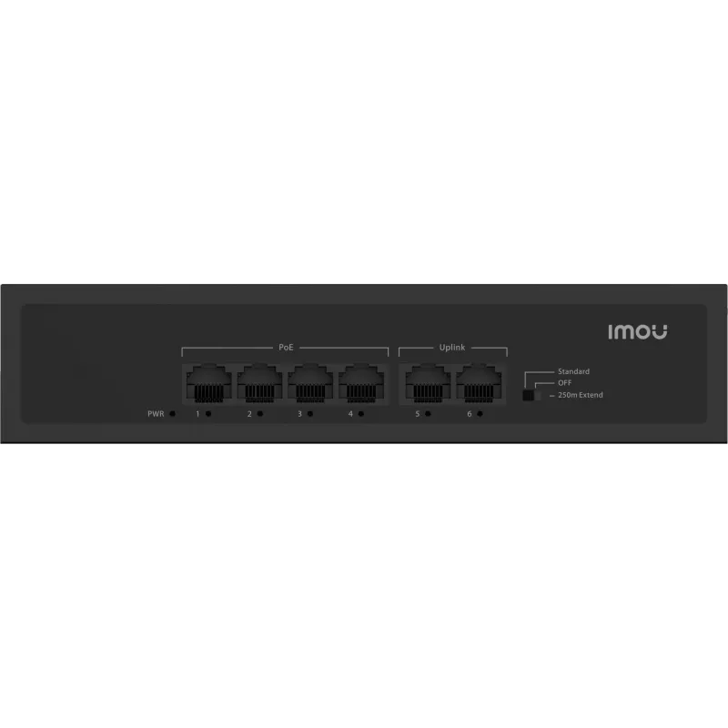 Imou SF106P 6-Port PoE+ Slēdzis (4x PoE, 2x Uplink, 60W Budžets)