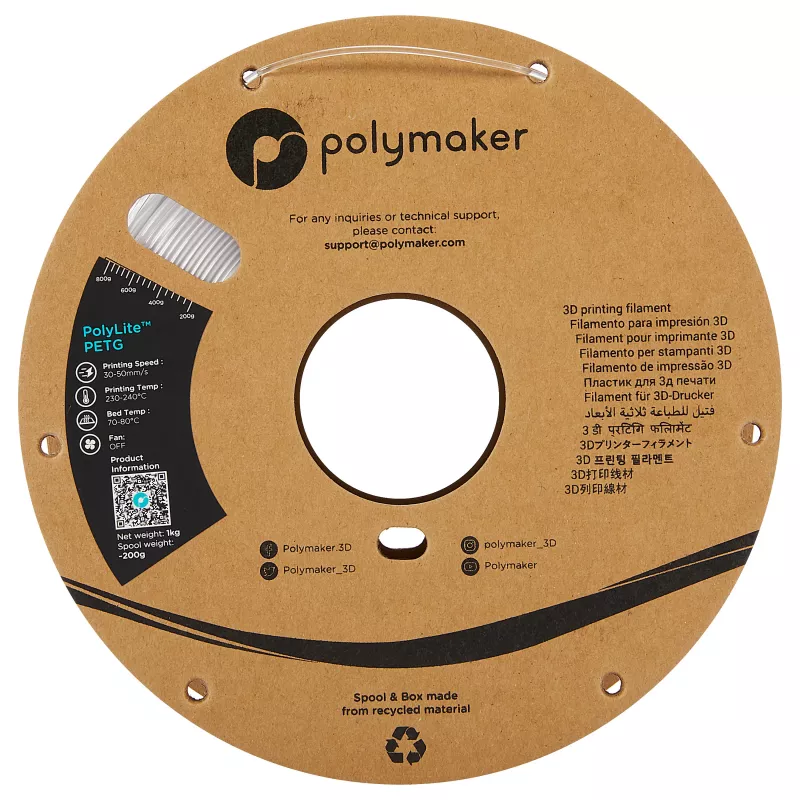 POLMASK PETG 1.75mm Transparent 1kg 3D Printer Filament