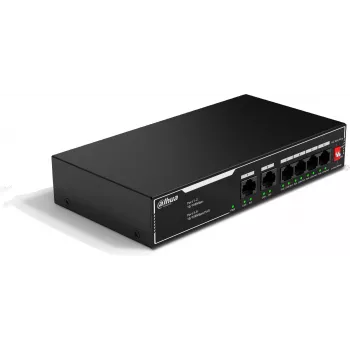 DAHUA SF1006LP Nepārvaldāms PoE slēdzis, 6 porti, 4 PoE porti, 36W budžets, galddatora