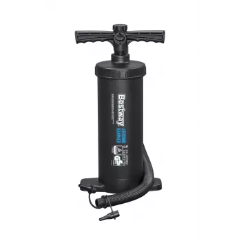 Bestway 37 cm Double Action Hand Pump ar 3 sprauslām - Melns/Dzeltens