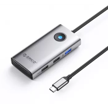 ORICO PW11-5P-GY-EP USB-C Hub 5-in-1, 1x USB-A 3.0 5Gbps, 2x USB-A 2.0, HDMI 4K@30Hz, PD 60W, Grey