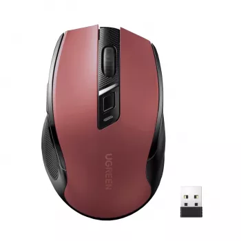 UGREEN MU006 Bezvadu optiskā pele 2.4GHz / Bluetooth 5.0 4000 DPI - Sarkana
